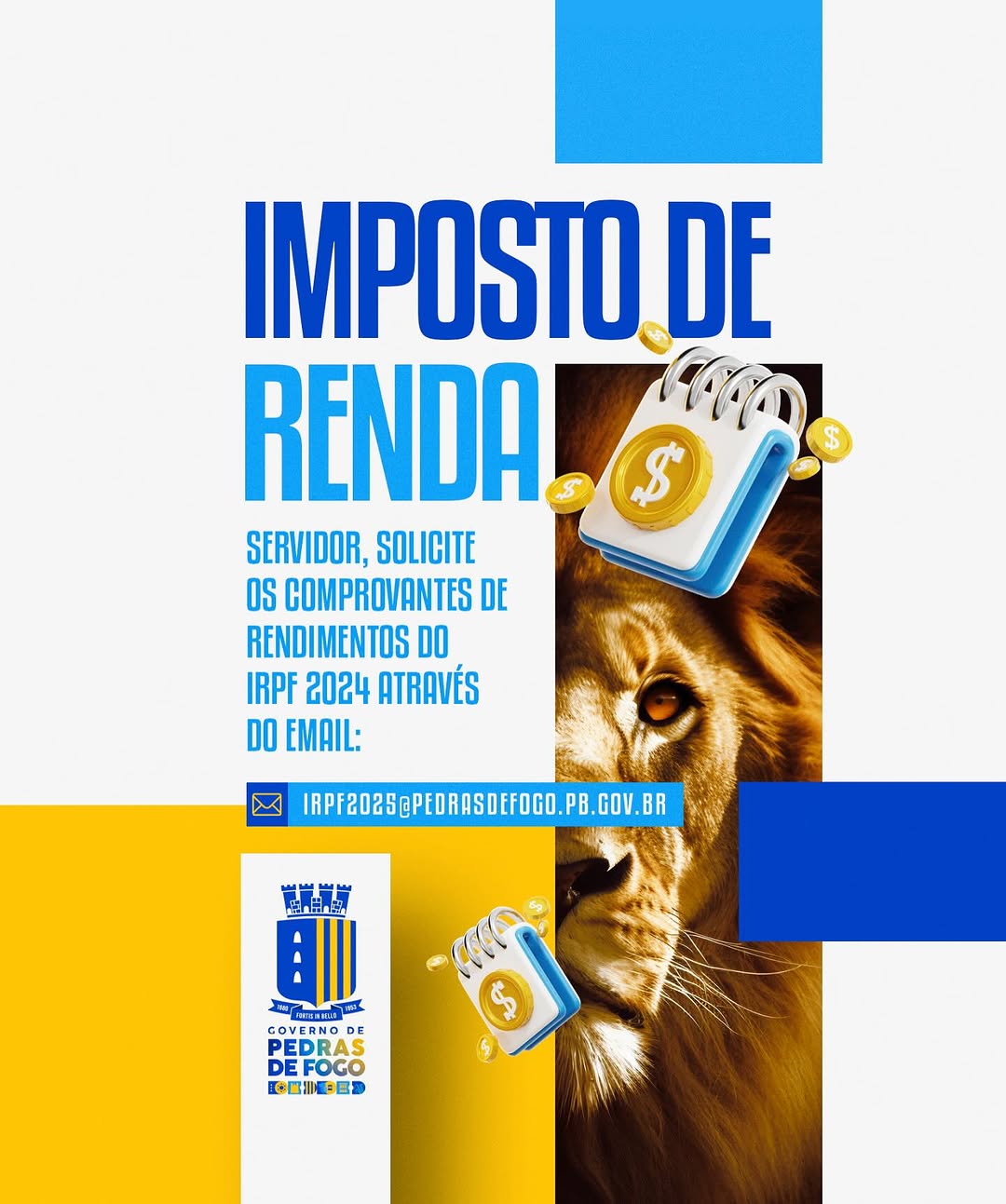 Imagem ilustrativa: Prefeitura de Pedras de Fogo começa a emitir comprovante de rendimentos de 2024 para servidores públicos municipais declararem IR