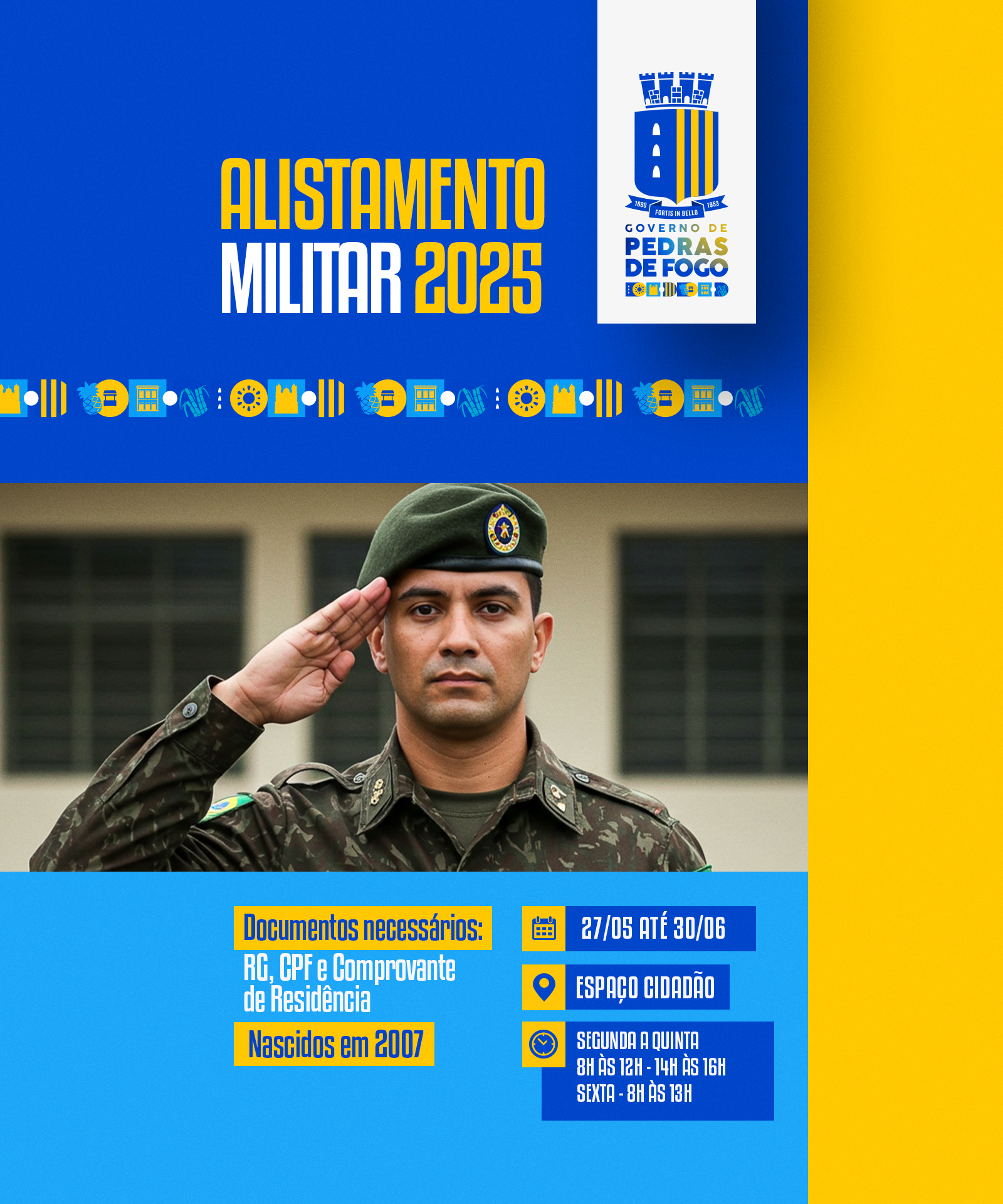 Imagem ilustrativa: Governo de Pedras de Fogo convoca jovens nascidos em 2007 para o Alistamento Militar Obrigatório
