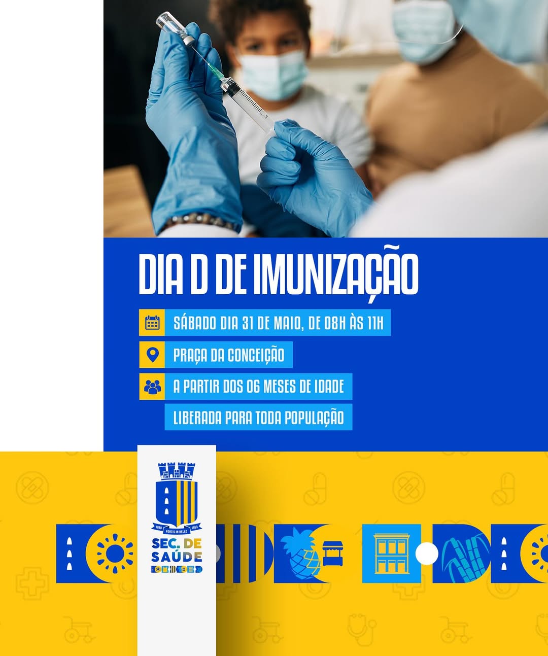 Imagem ilustrativa: Dia D de imunização contra a gripe será neste sábado, na Praça da Conceição