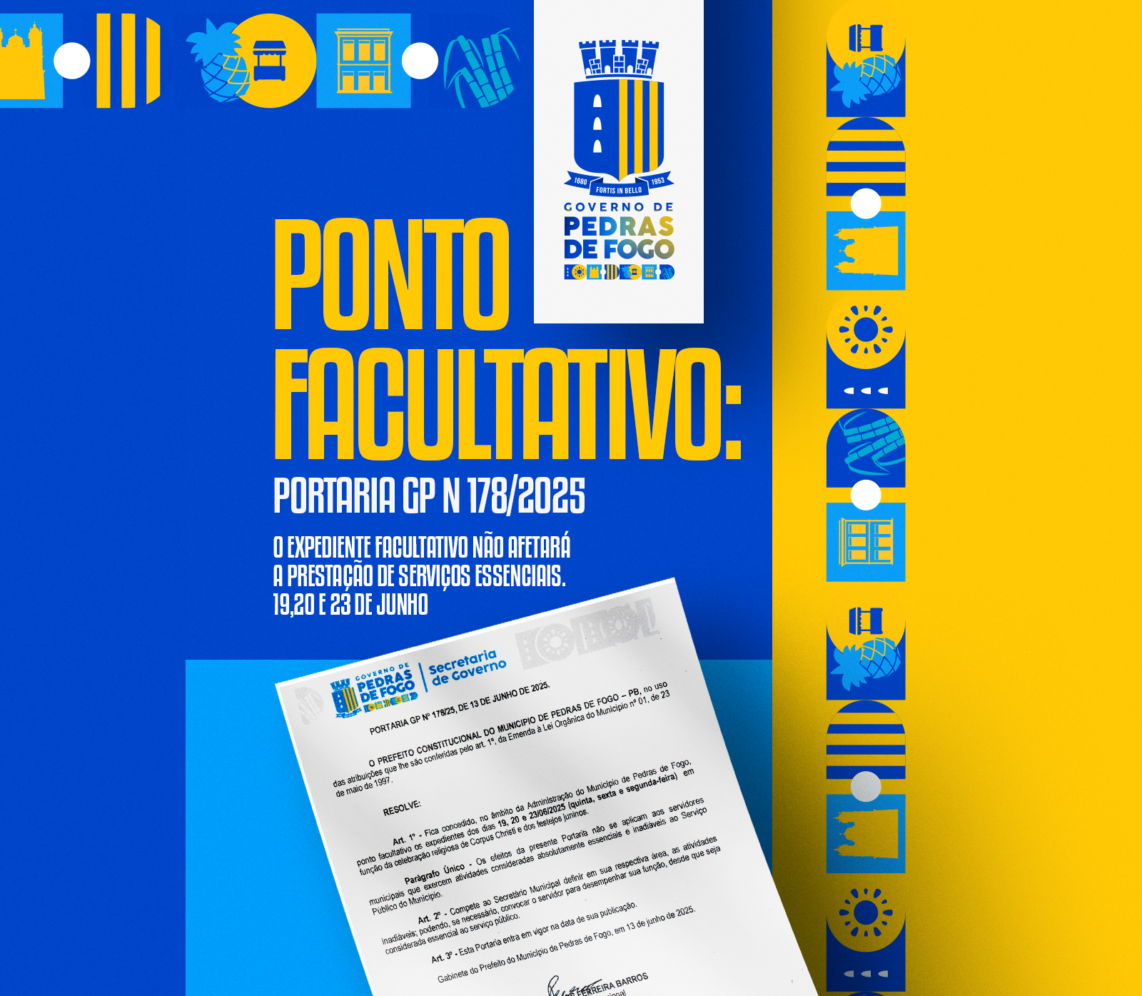 Imagem ilustrativa: Governo Municipal decreta ponto facultativo nos dias 19, 20 e 23