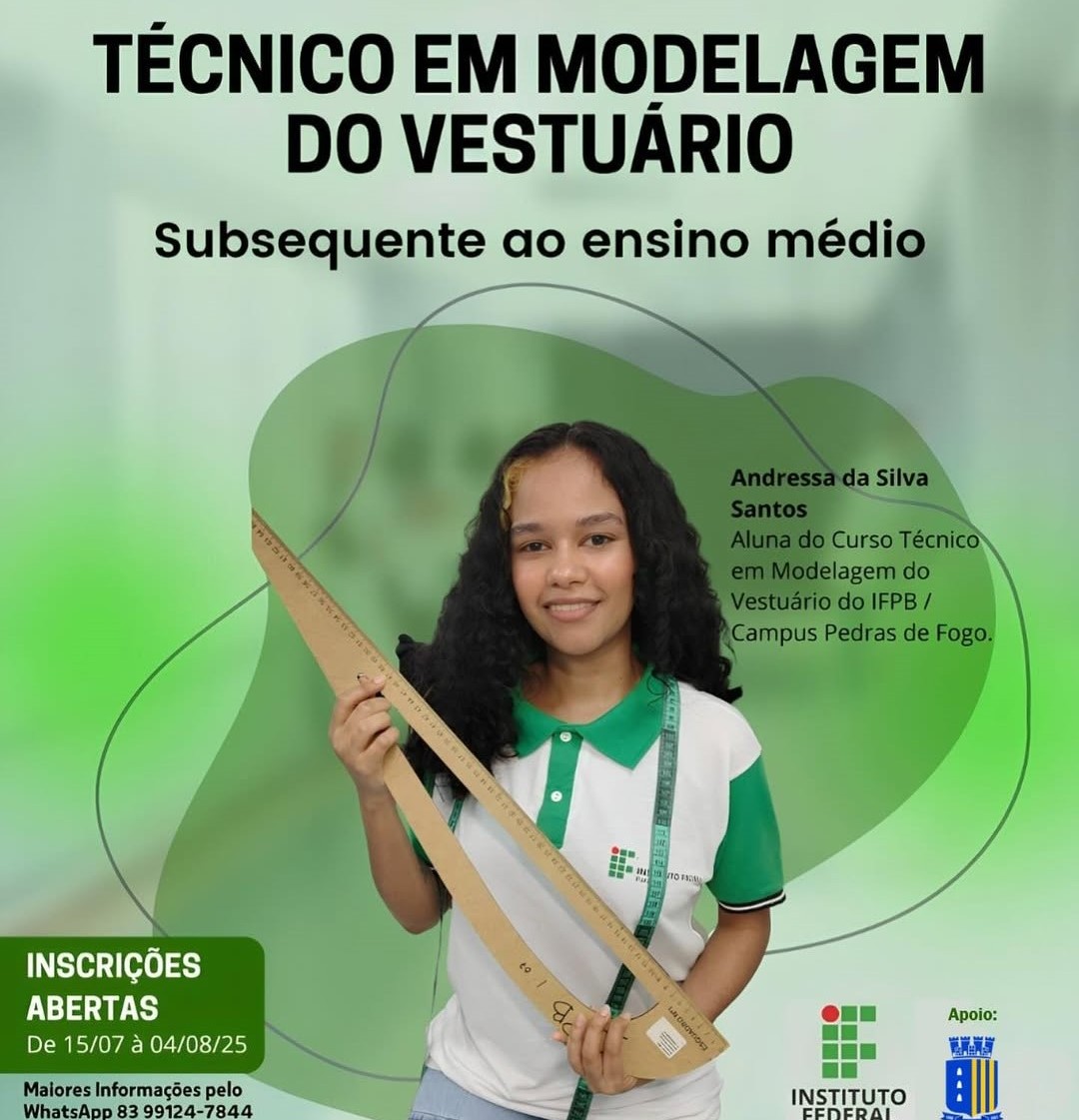 IFPB – Campus Pedras de Fogo abre inscrições para Curso Técnico em Modelagem do Vestuário