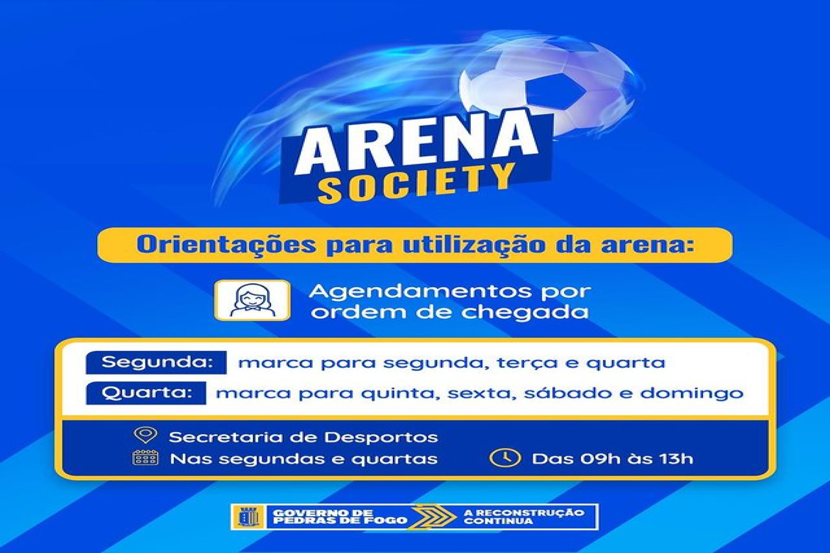 VEJA COMO MARCAR HORÁRIOS PARA A ARENA SOCIETY