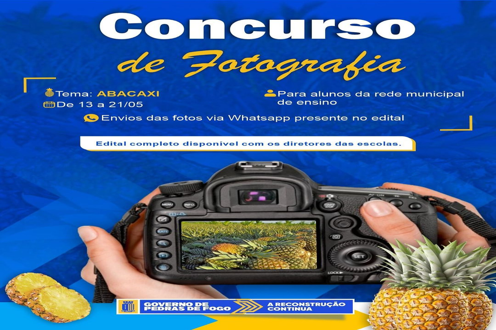 CONCURSO DE FOTOGRAFIA ENVOLVE ALUNOS DA REDE DE ENSINO E ABORDA O ABACAXI