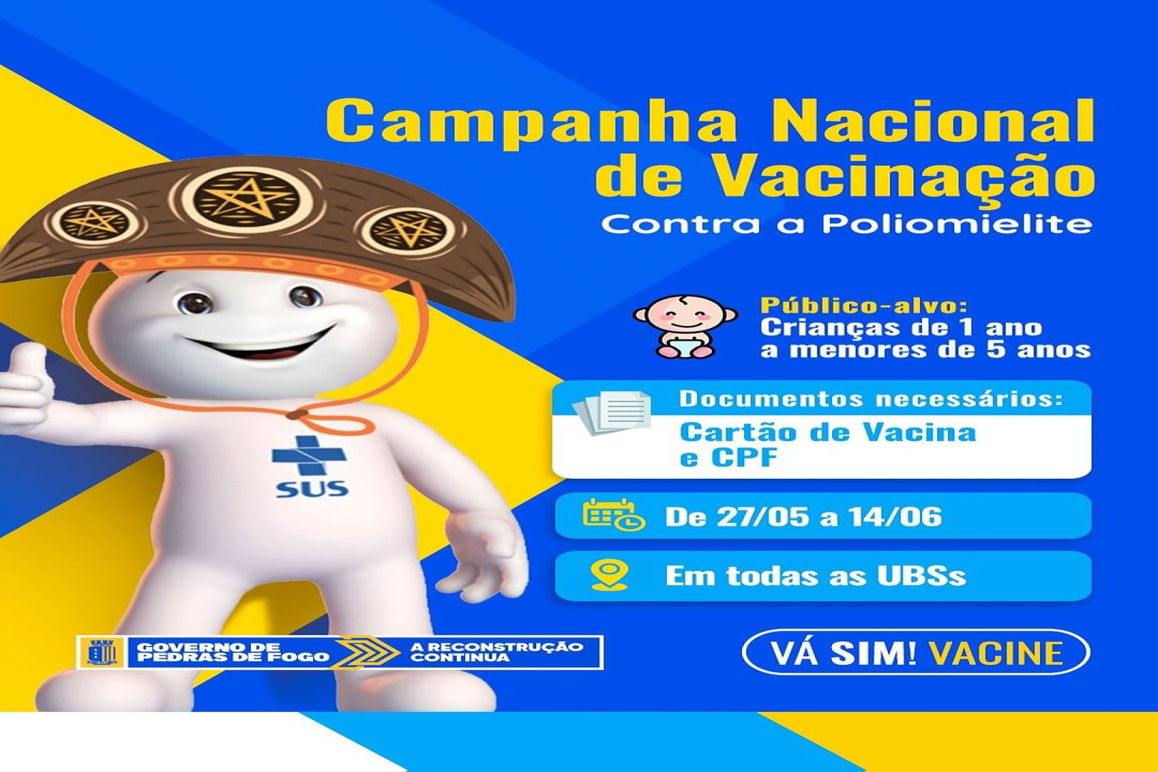 SECRETARIA DE SAÚDE REALIZA CAMPANHA DE VACINAÇÃO PARA COMBATER A POLIOMIELITE