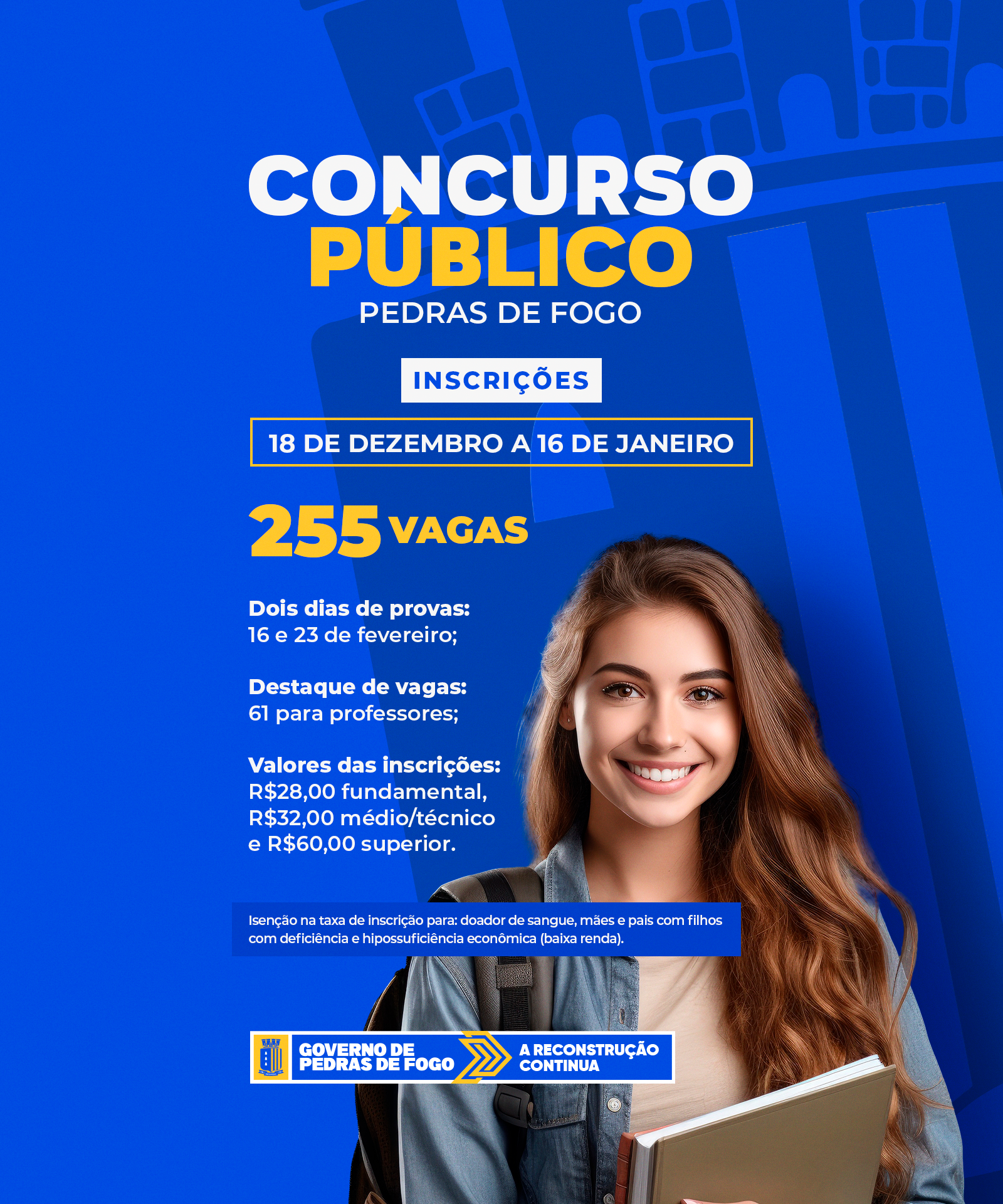 Imagem ilustrativa: PREFEITURA DE PEDRAS DE FOGO REALIZA CONCURSO COM 255 VAGAS