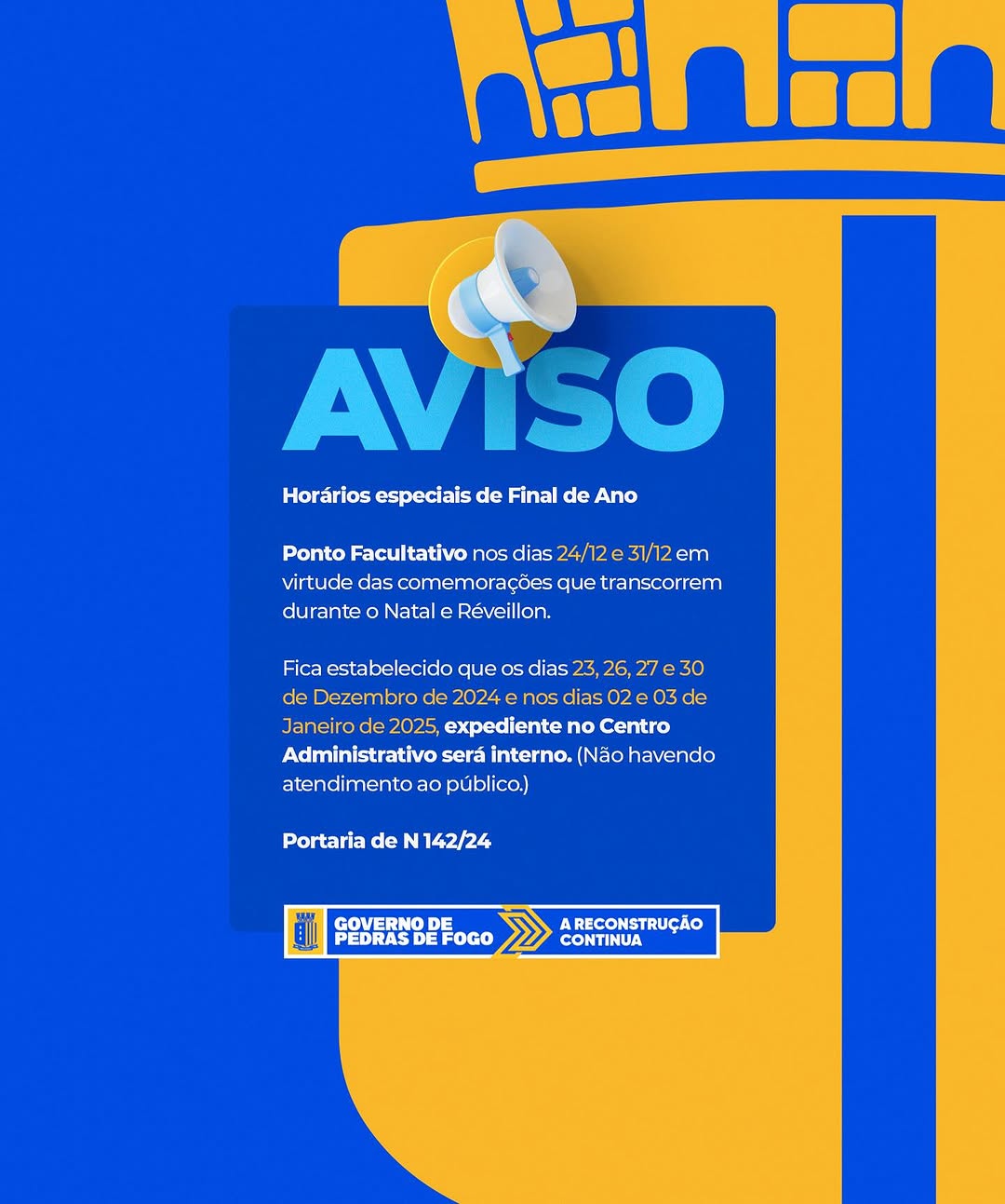 Imagem ilustrativa: VEJA COMO SERÁ FUNCIONAMENTO DOS SERVIÇOS PÚBLICOS NESTE FIM ANO